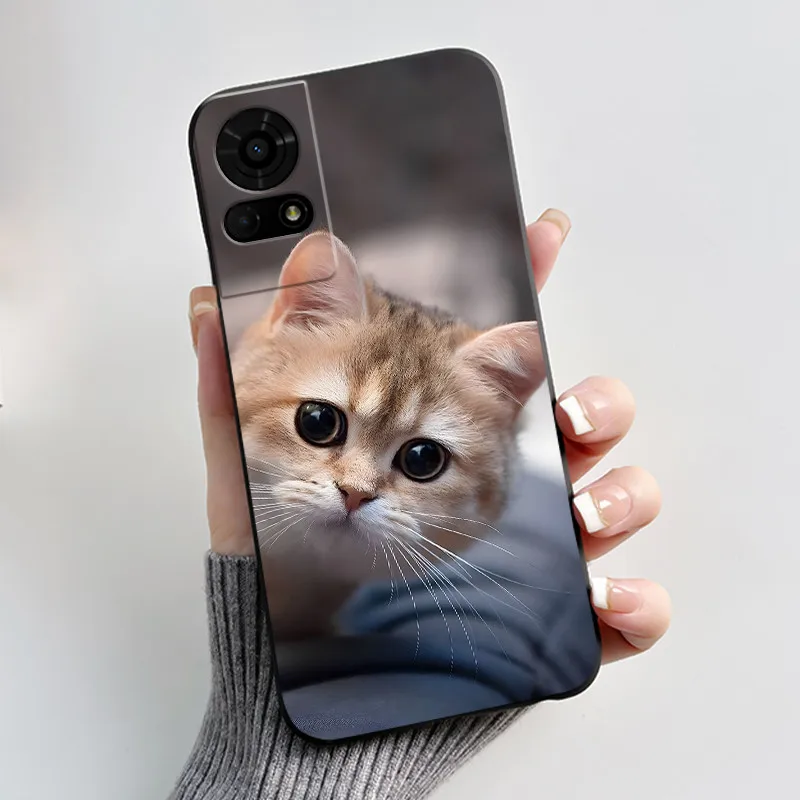 Cute Cartoon Soft Silicone Protective Phone Case - Black