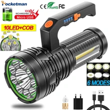 

Most Bright Portable LED Flashlight USB Rechargeable Flashlight Torch Lantern Waterproof Hand Lamp Outdoor Camping Fishing Light