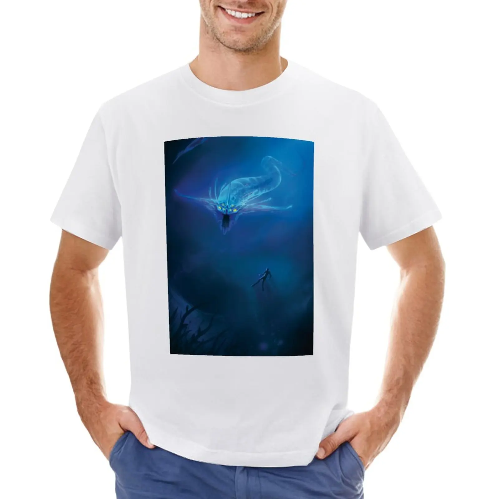 Subnautica - Ghost Leviatano T-Shirt Plus Size Top Blanks Summer Top Designer T Shirt Uomo