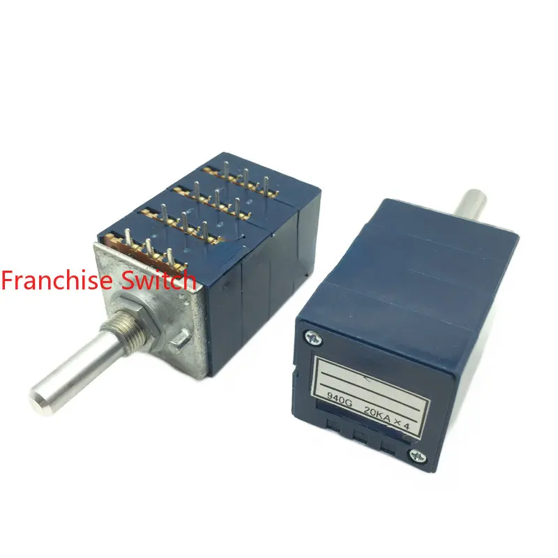

Blue Case Quadruple Volume Potentiometer RK27 10KA 20KA 50KA 100KA Half Shaft 12 Pin