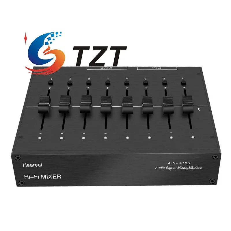 

Распределитель аудиосигнала TZT Heareal F2, Hi-Fi микшер 4 в 4, аудиосплиттер и сплиттер для предусилителя, усилитель для наушников