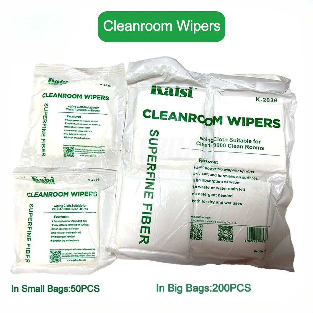 Kaisi 50pcs 200pcs lcd בד ניקוי בד נקי אבק ללא אבק בד חינם נייר אבק ללא אבק בד נייר חינם טלפון lcd