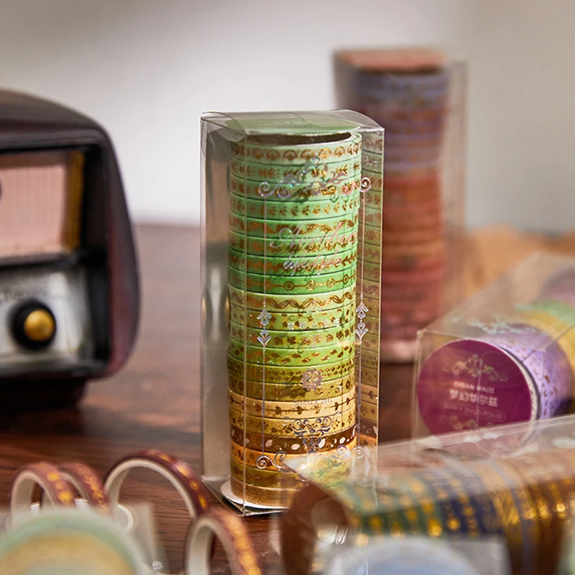 20Rolls Gold Foil Washi Tape Set Scrapbooking Washitape Stationery Slim Decorative Adhesive Tape Journal Supplies Masking Tapes 3