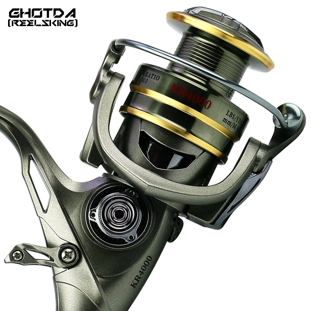 

KR3000-6000 Series Carp Fishing Reel Double Brake Distant Wheel Saft Water Surf Peche Spinning Reels Feeder Carretilha De Pesca