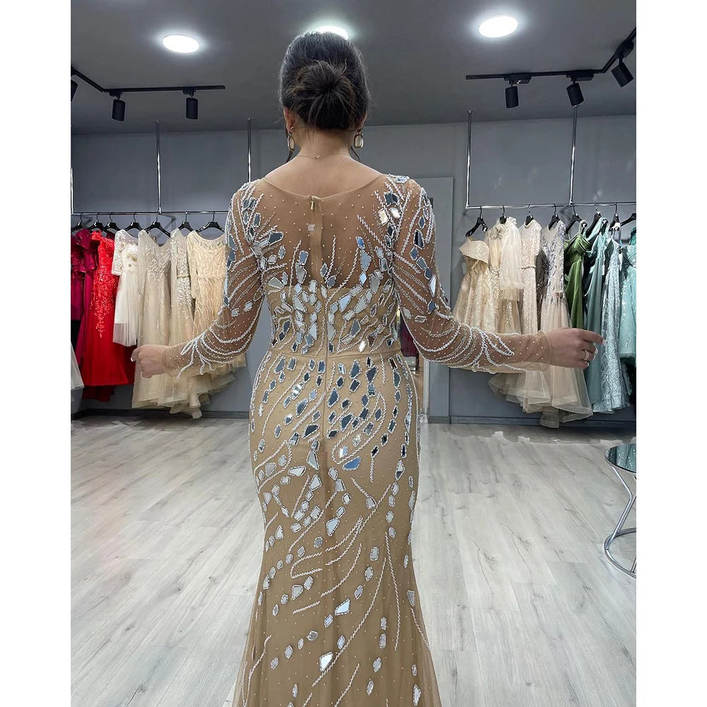 S08baef6812a04de7b8739e8ed35dceb2M Muslim Nude Mermaid With Overskirt Beaded Long Evening Dresses Gowns For Woman Wedding Party Mallzona