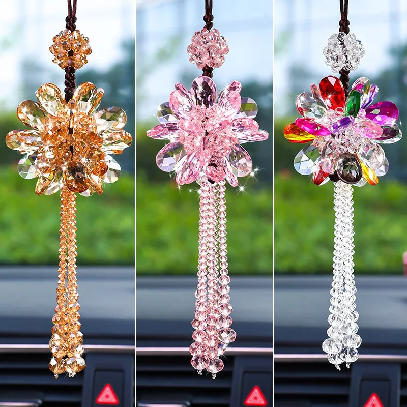 Auto Hängen Ornamente Auto Schöne Kristall Hängen Anhänger Rückspiegel Auto  Dekoration Auto Styling Zubehör - AliExpress