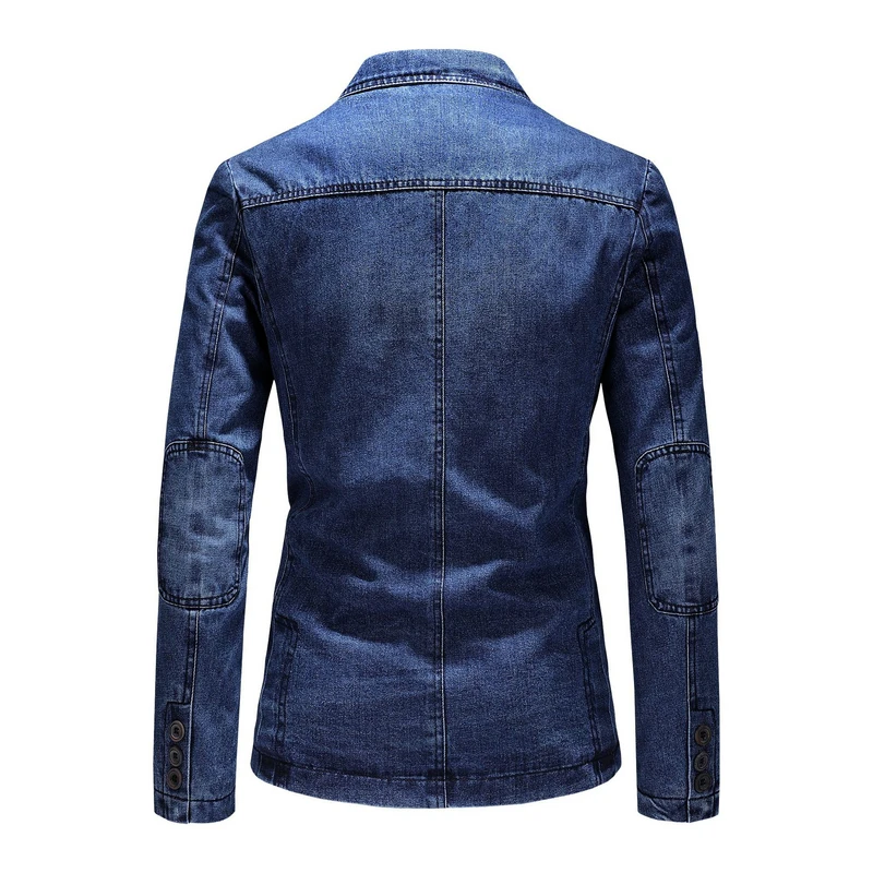 Men's Denim Blazers Male Coat Oversized Spring Autumn Fashion Casual Suit Jacket Men Clothing Outerwear 4xl AGZ01