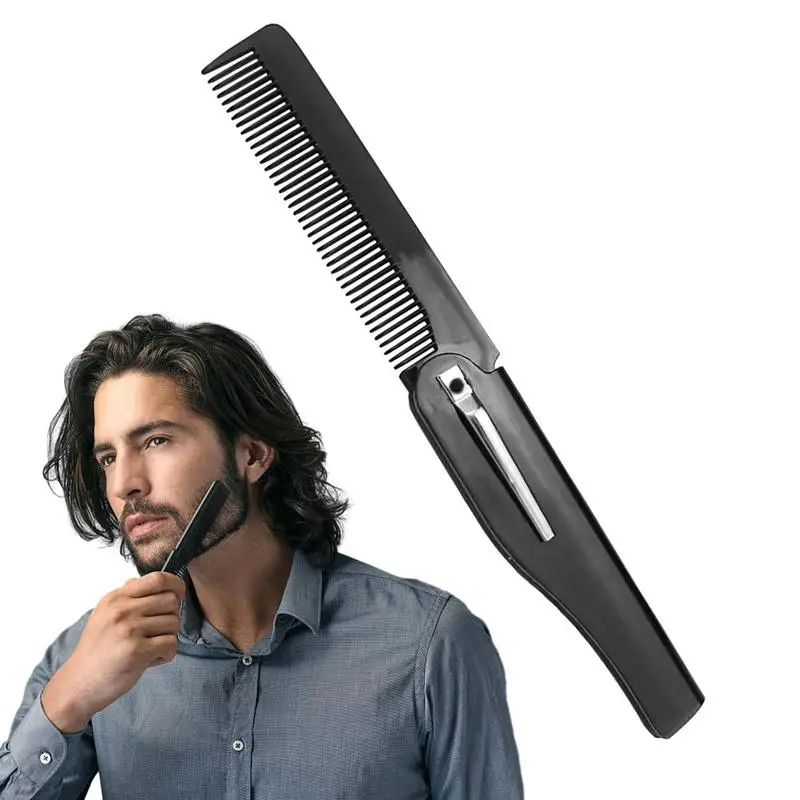 

Foldable Comb Folding Pocket Clip Hair Moustache Beard Comb For Men Handmade Pocket Beard Comb Travel Pocket Folding Comb