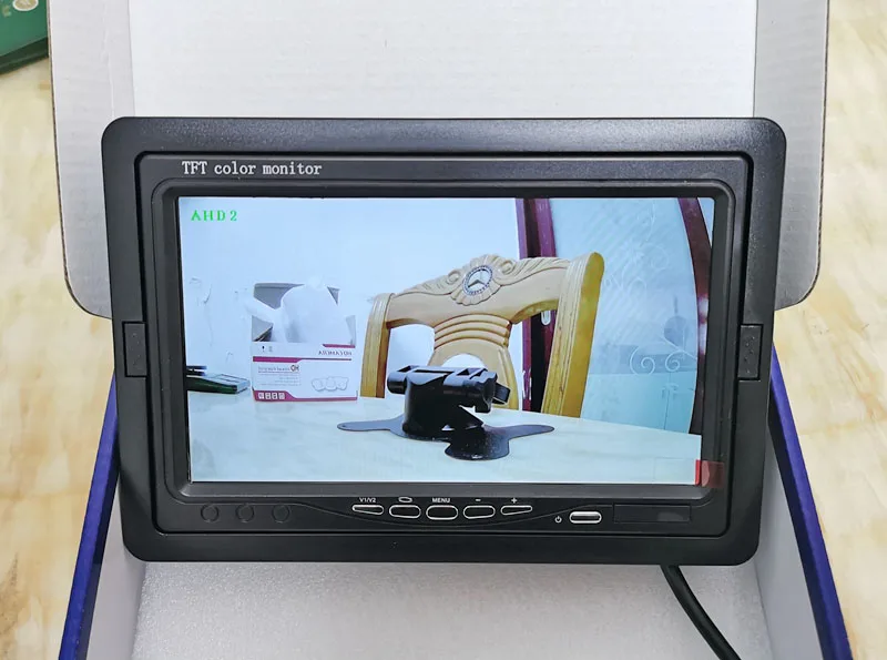 AHD 7 Zoll TFT LCD HD Auto-Monitor Rückfahrmonitor Unterstützt 1080P AHD-Kamera 2 X 4PIN Video-Eingang – Detail 6