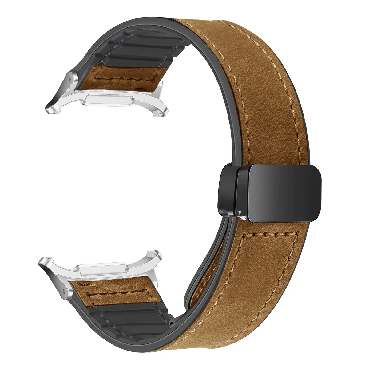 Premium Leather Silicone Magnetic Band Bracelet
