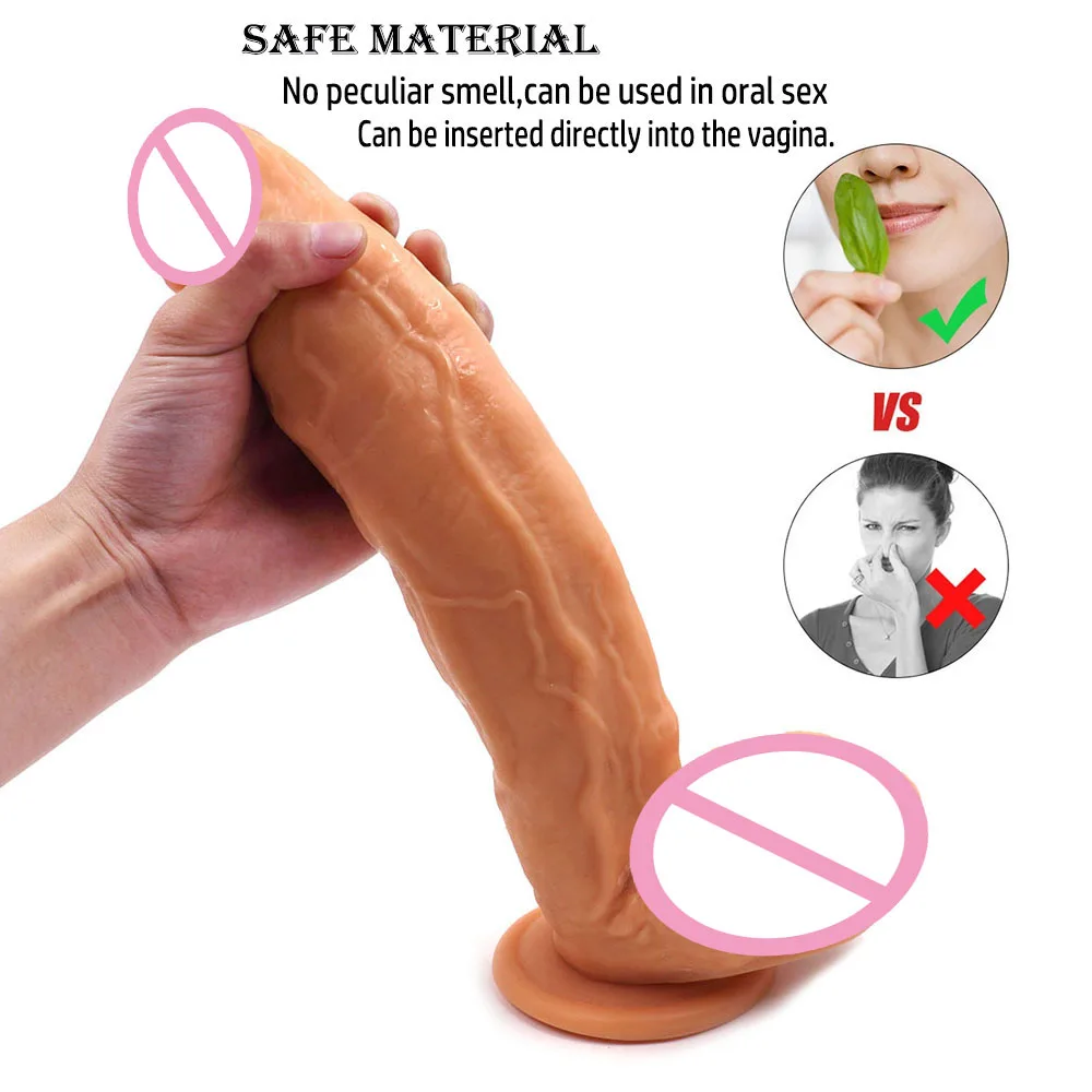 250MM*40MM Thick Glans Dildo Realistic Stiff Cock Skin Feeling Silicone Penis Huge Dick Suction Cup Dildos for Women Big Dick