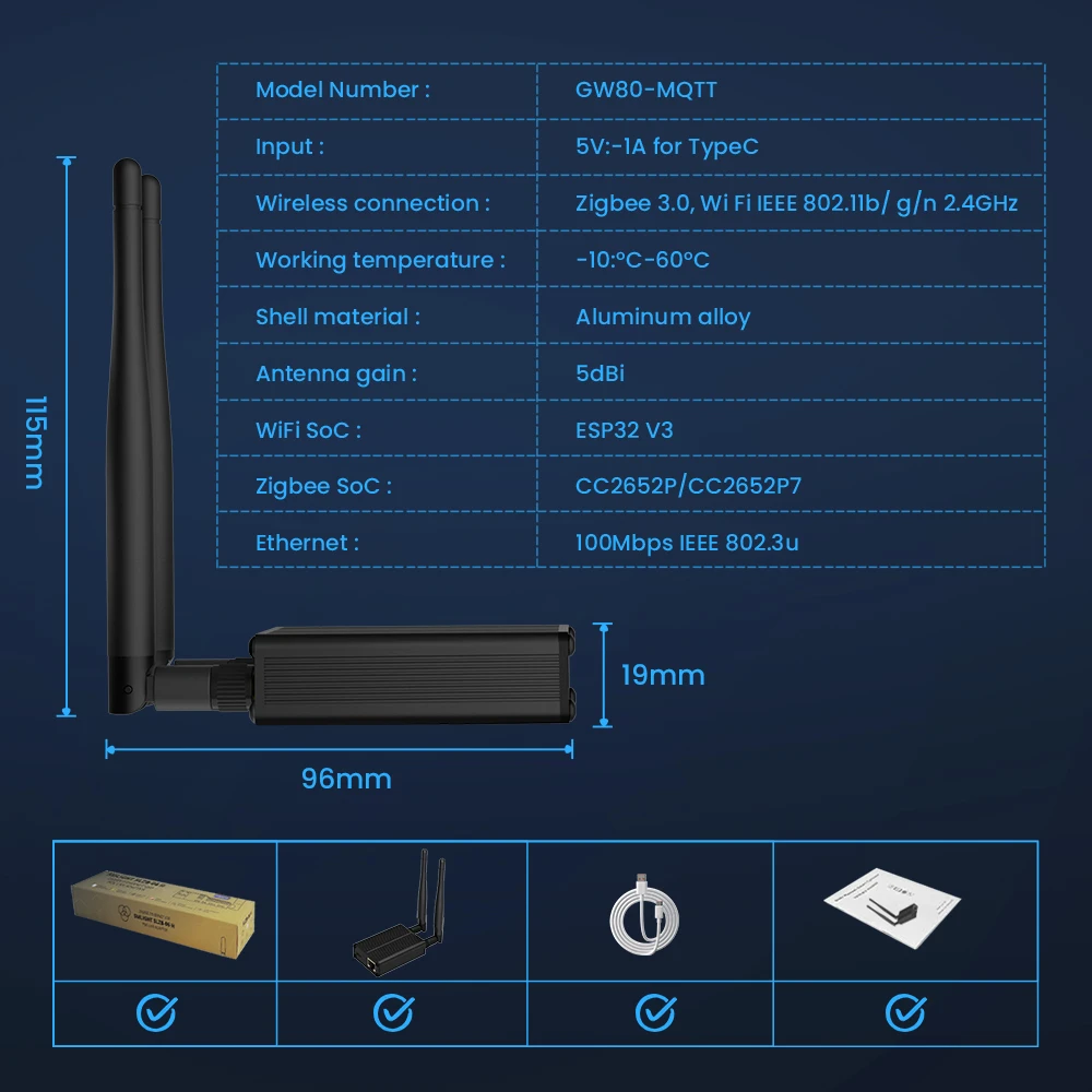 Zigbee 3.0 Home Assistant Dongle Plus Stick Universal Zigbee Gateway Hub With An