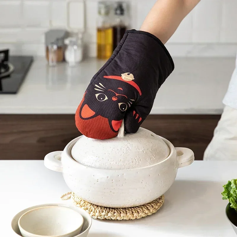 1/2pcs Oven Mitt Cute Cat Kitchen Heat Resistant Gloves