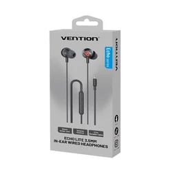 Vention Hi - Res Wired Earbuds with HiFi Bass, Stereo Sound, Volume Control, and Microphone (3.5mm Black)