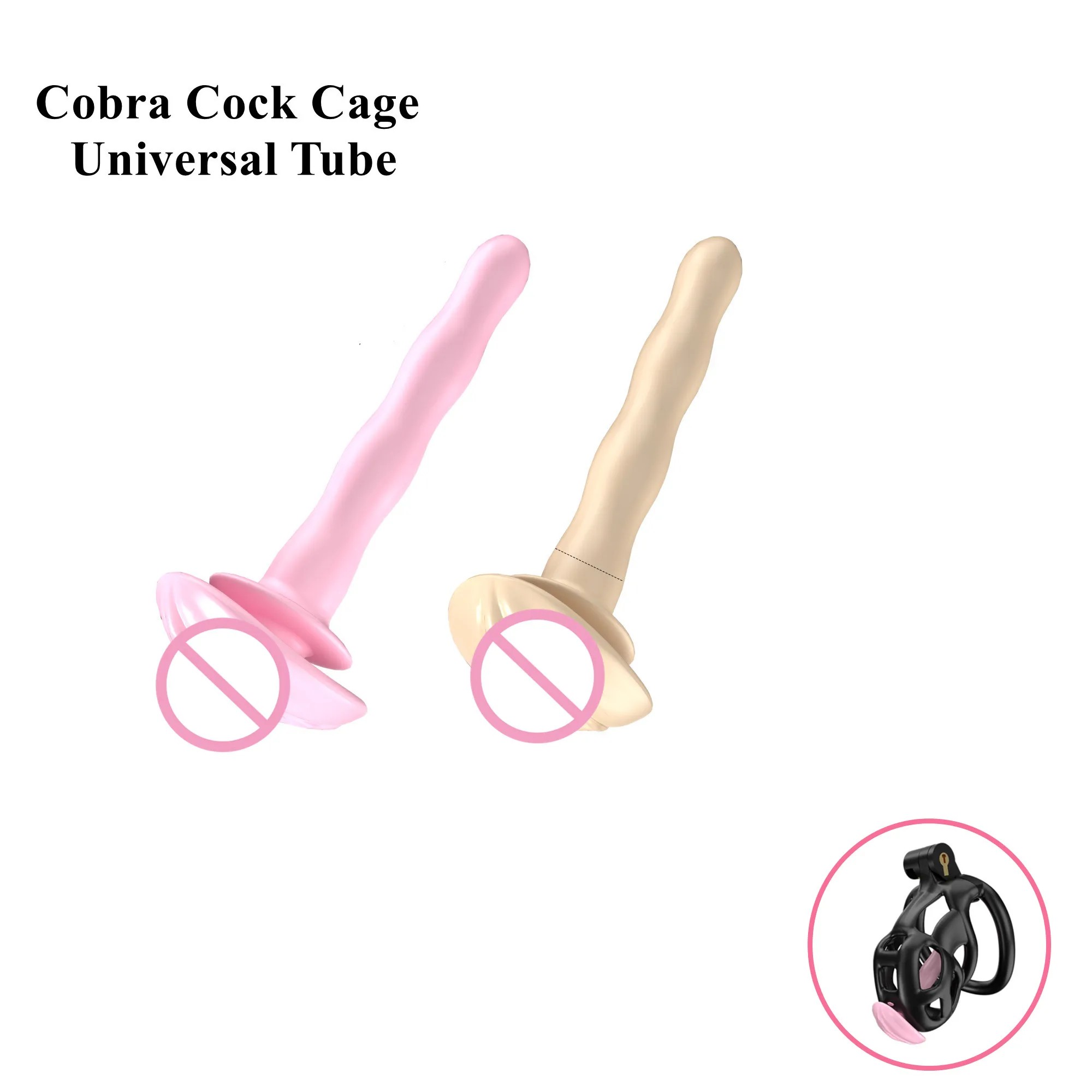 Cobra Chastity Cage Device Tube Accessories Silicone Urethral Dilator Penis Lock Sex Toys for Man