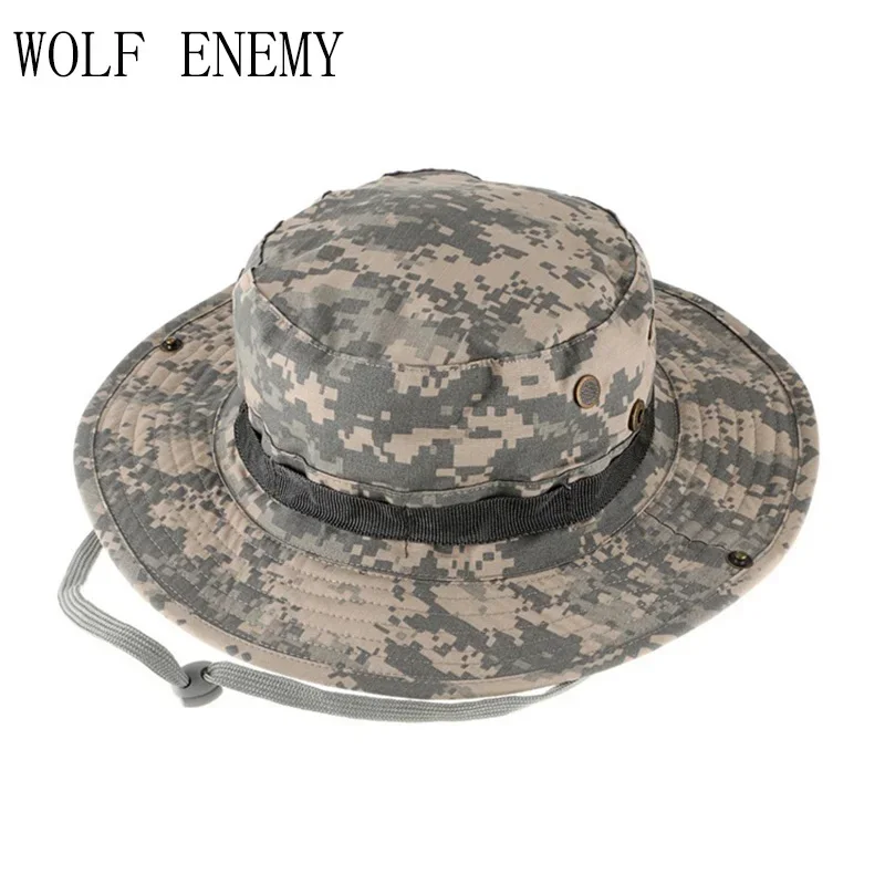 Tactical Outdoors Sniper Camouflage Boonie Hats Nepalese Cap Cycling Mens Hunting Hiking Hats Summer Bucket Fishing Hat