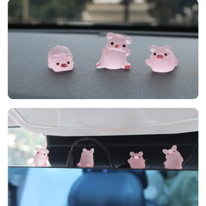 1 Set Car Ornaments Kawaii Piggy Computer Table Cartoon Interior Pendant Rearview Mirror Car Accessories Car Sticker Home Decor