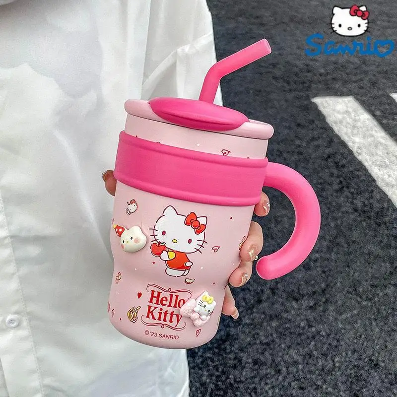 

Sanrio Hello Kitty Cinnamoroll Thermos Bottle Pochacco Sippy Water Cup Vacuum Flask Stainless Steel Insulated Mug High Capacity