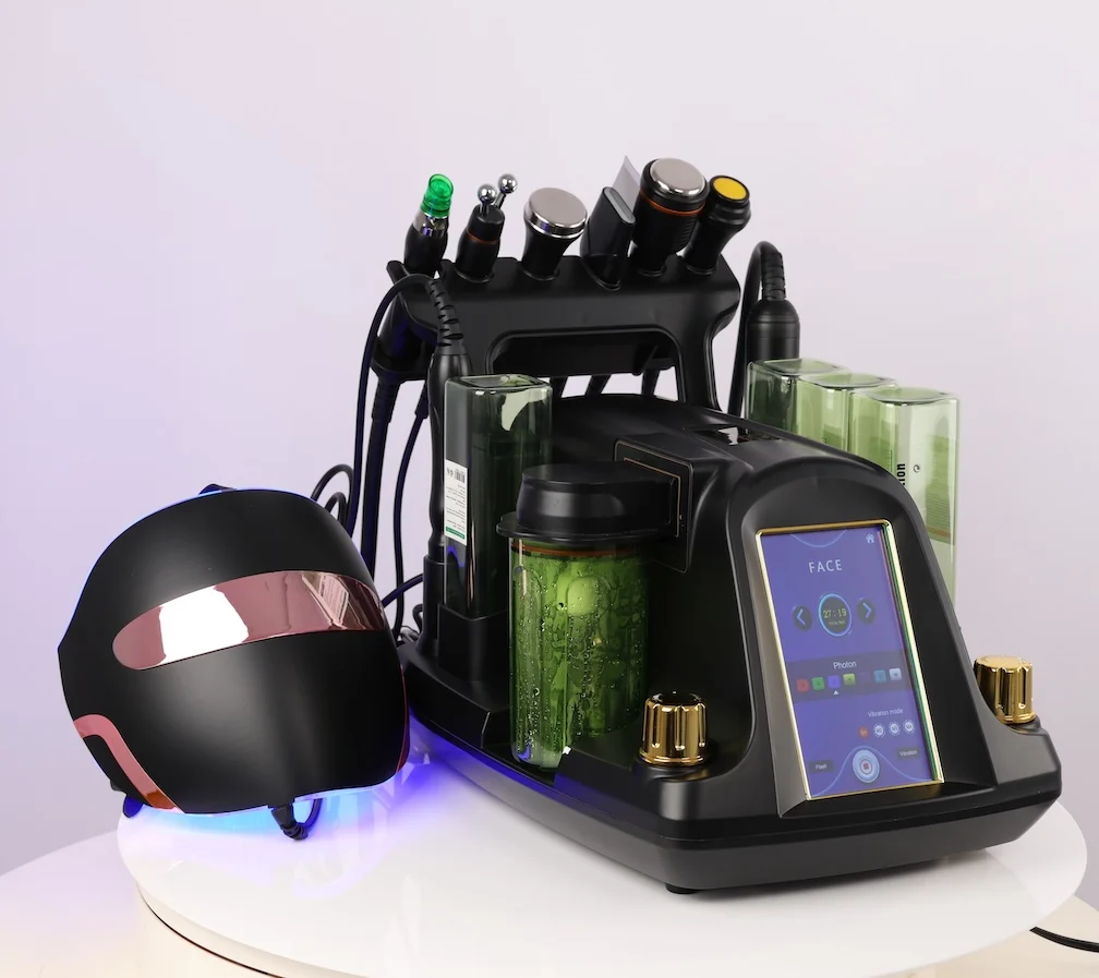 New 9IN1 Hydro Small Bubble Hydrogen Oxygen Facial Beauty Machine Microdermabrasion Vacuum Ance Pore Remove