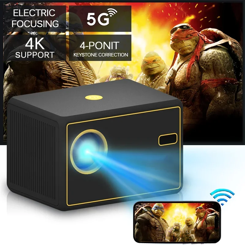 Y7 Projector You-tube Version Andriod Support 1080P 4K Video Electirc Focus WiFi 6 Smart LCD LED Video Home Theater Projector