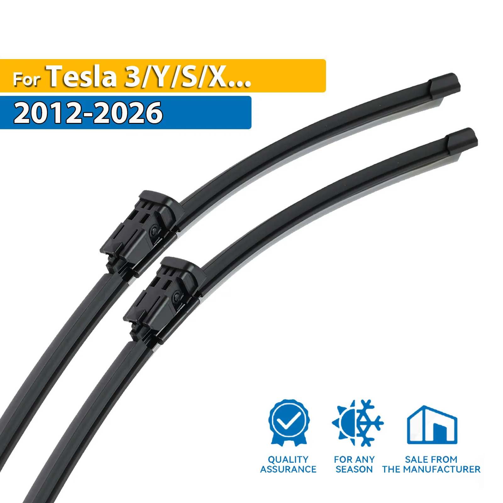 Tergicristalli Anteriori 26"+19" Per Tesla Model 3 E Model Y (2017-2026) - Kit 2 Pezzi, Facili Da Installare