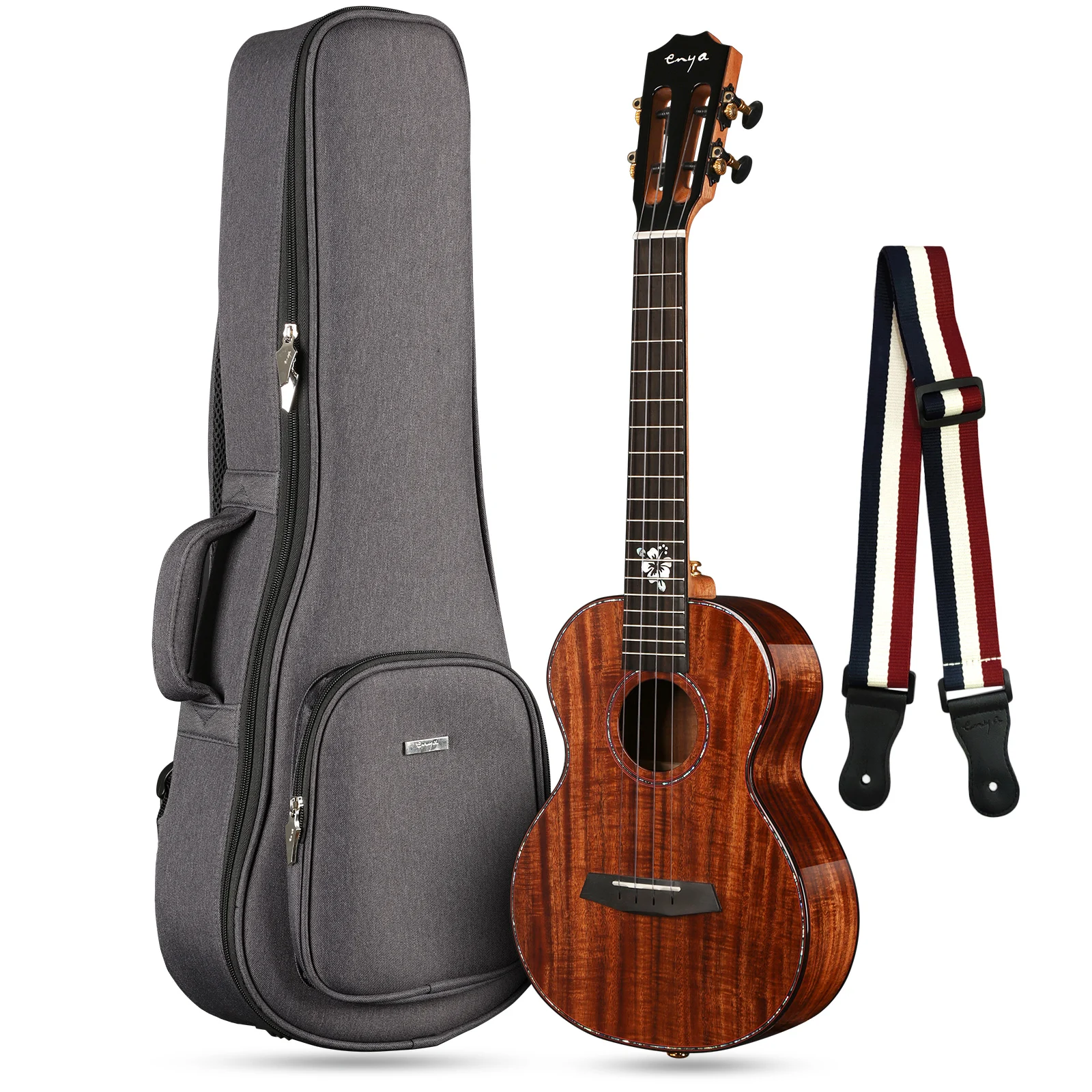 Enya Concert Tenor Ukulele All Solid Acacia Gloss Hawaii Mini Guitar