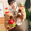30cm Birthday Capybara Plush Toys Soft Stuffed Animals Capybara Cake Milk Tea Red Flower Capybara Kids Girls Boys Birthday Gifts 4