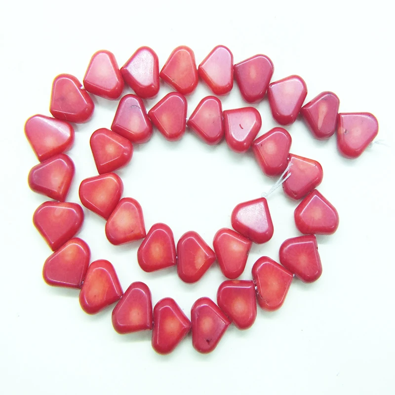 

Wholesale 1 share 12X14MM classic AAA heart-shaped Red Sea coral loose beads 15"