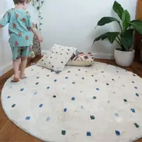 Dot Fluffy Carpet Living Room Round Hairy Nursery Play Mat For Children Soft Baby Rug Plush Bedroom Rug Christmas Gifts For Kids 2