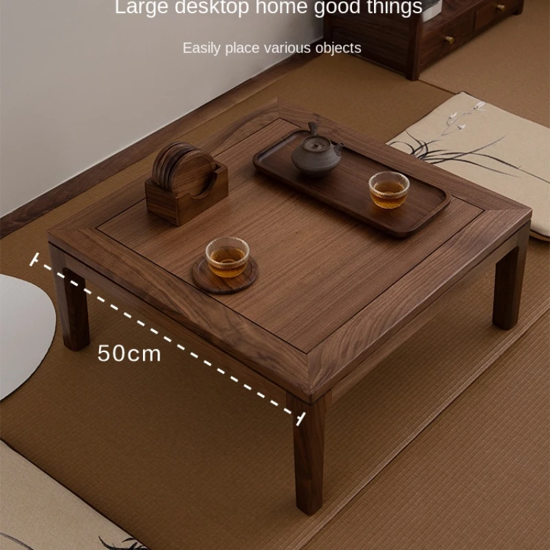 

XK Black Walnut Small Coffee Table Tea Room Tatami Bay Window Tea Table Tea Table