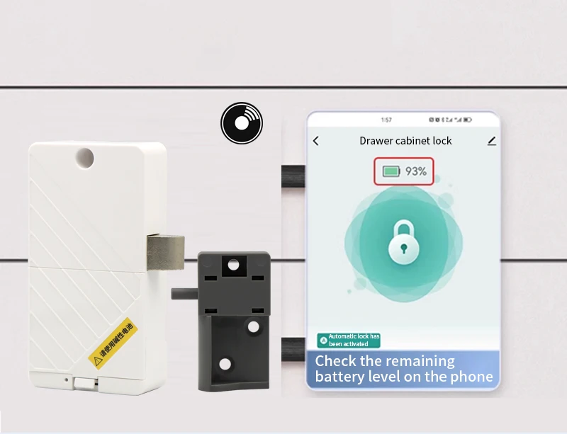 Tuya Smart Drawer Cabinet Invisible Lock Keyless Unlock Furniture Locker Safe El