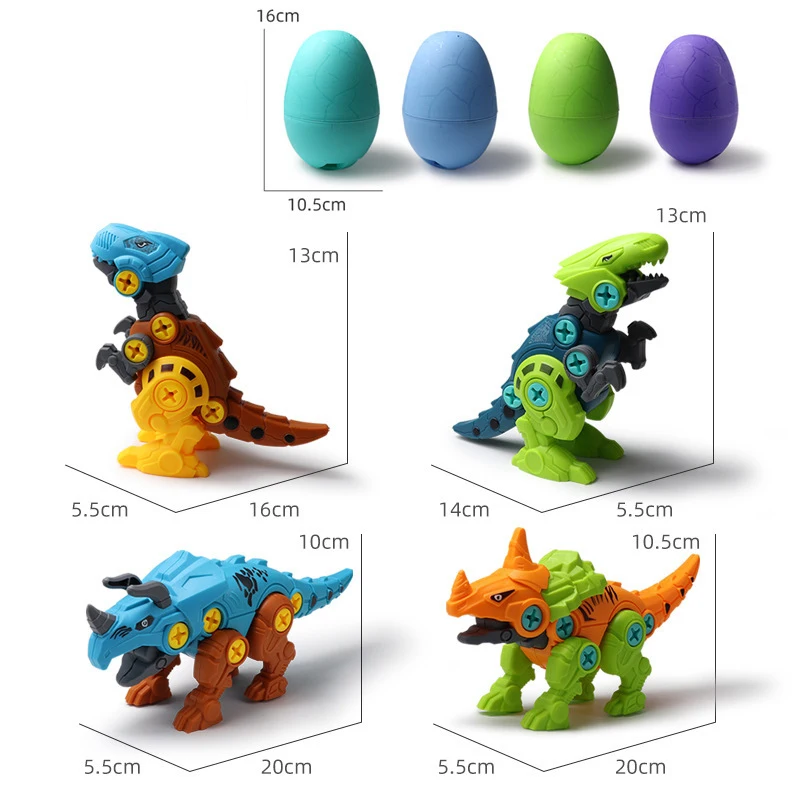 Big Size 19CM Dinosaur Egg Disassembly And Assembly Building Blocks Toys DIY Nut and Screw Tyrannosaurus Model Kids Educational