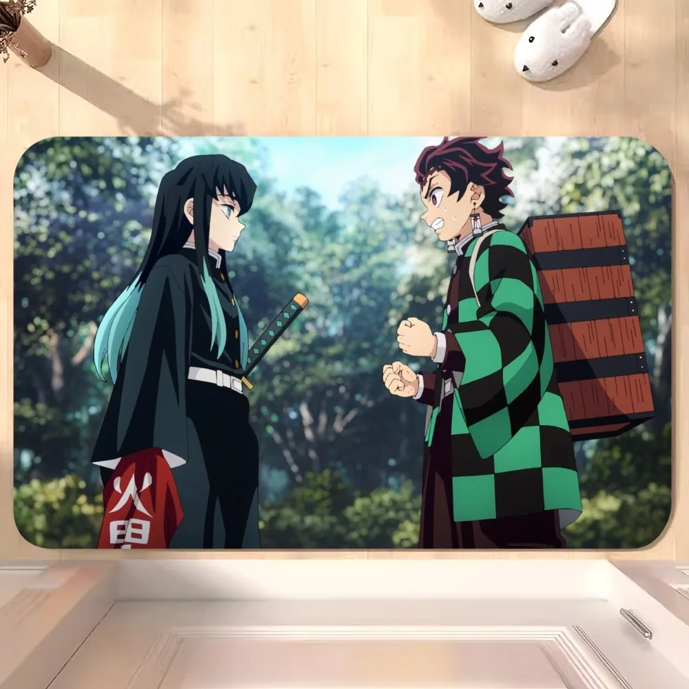 bilibili Demon Slayer To the Swordsmith Village D Floor Mat Bedroom Kitchen Door Bath House Super Absorbent Foot Non-slip 6