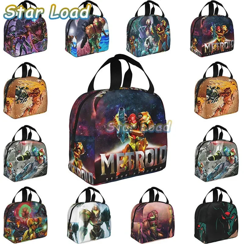 Hot Game Supre Metroid Lunch Bag For Women Portable Cooler Thermal Food Insulated Lunch Box Work School Travel Picnic Tote Bags