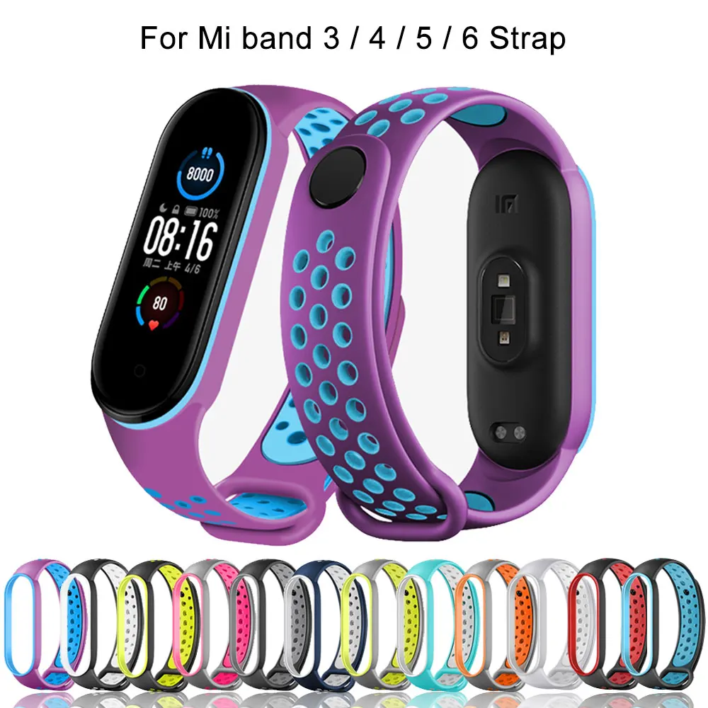 

Strap For Mi Band 3 4 5 6 Soft Silicone Smartwatch Xiaomi Band5 Band4 Watchband Bracelet Wrist Band Breathable