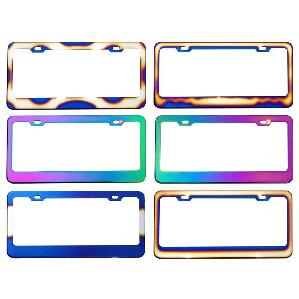 License plate frame Universal Colorful Stainless Steel Art Craft Aluminium Alloy Automotive Accessory