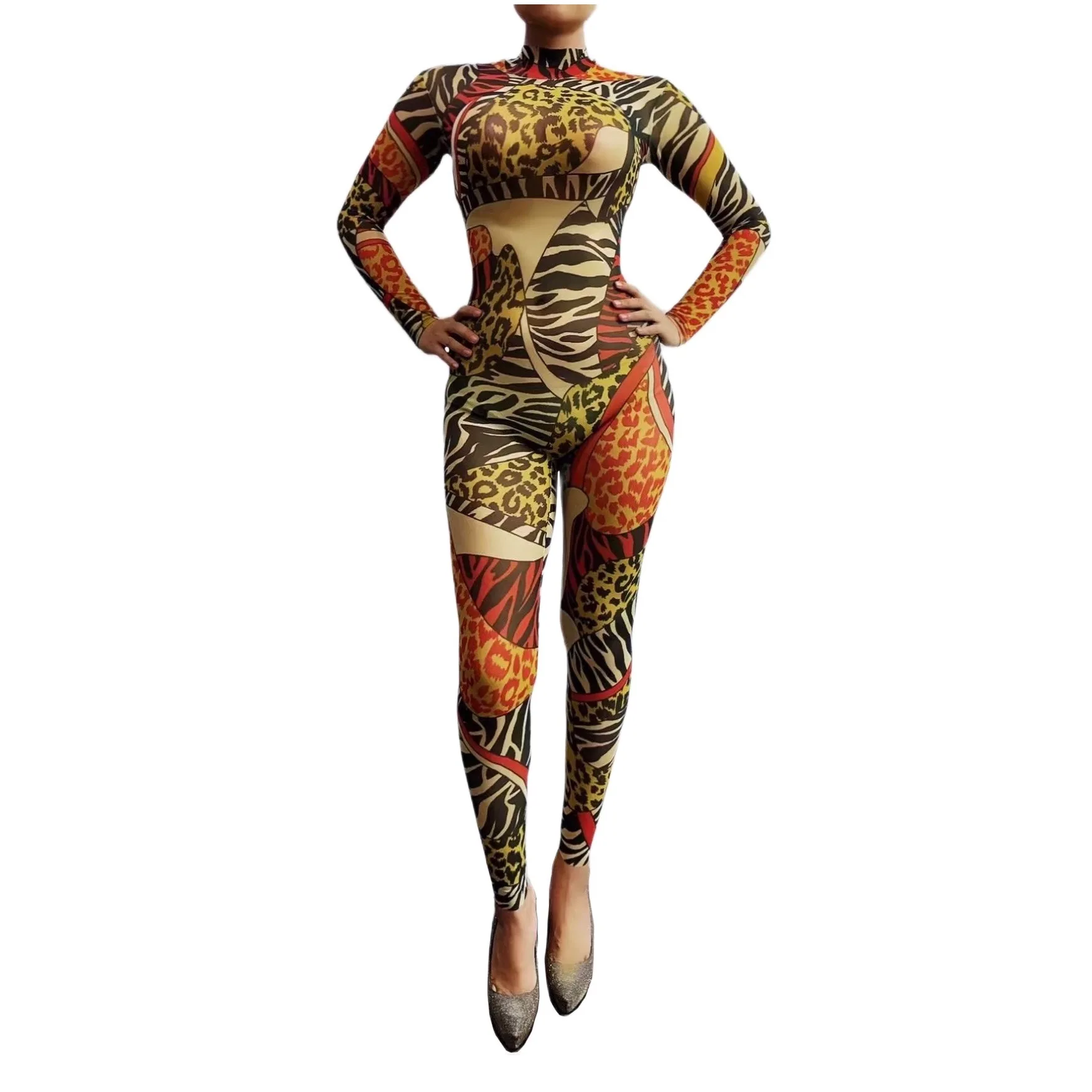 Body Performance Jumpsuit Dance Costume Salsa Bachata Drag Queen One-piece