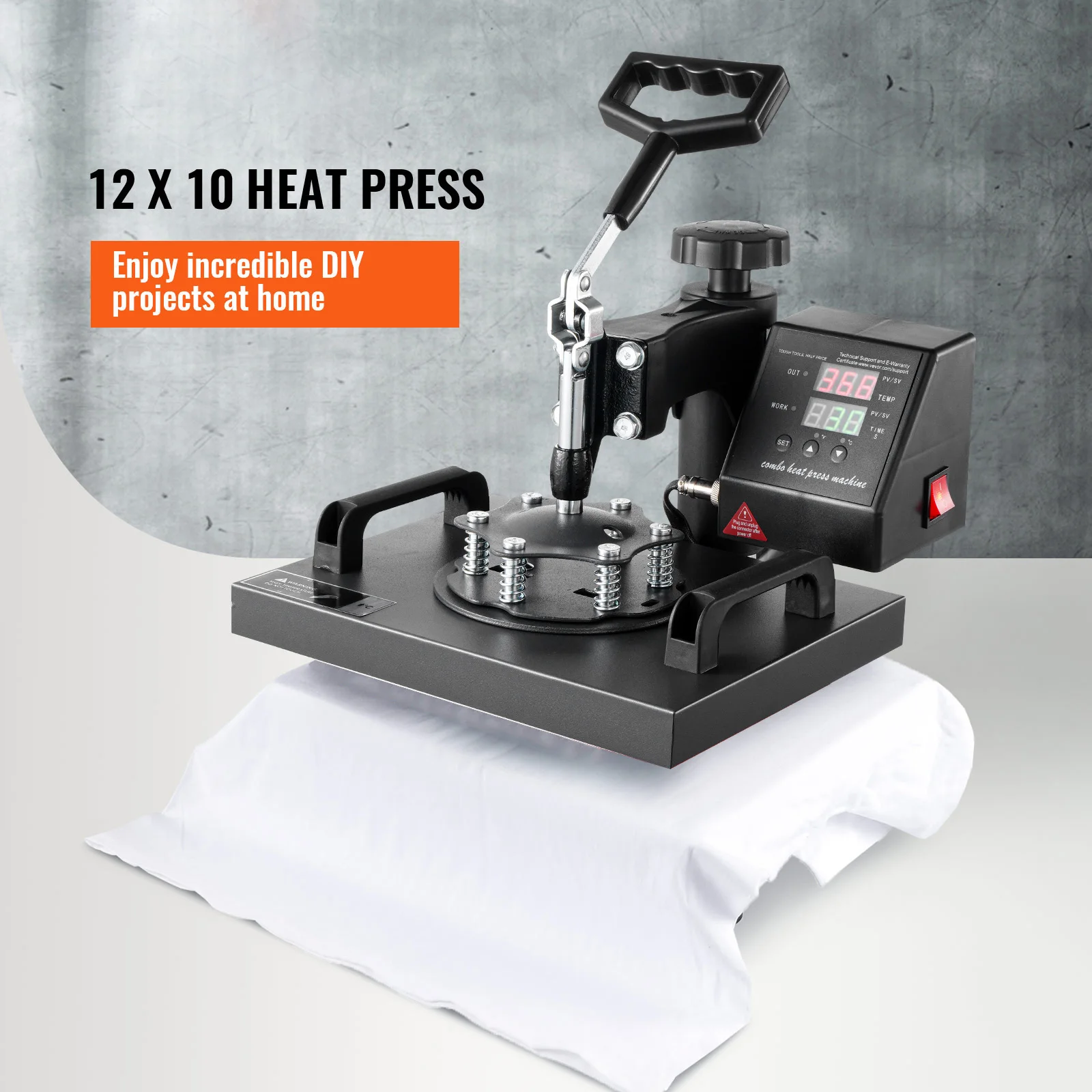 SucceBuy 12x10 In Dual Digital Heat Press Machine 650W Swing Away 360 Degree Rotation Transfer Sublimation Printing for T-Shirt 2