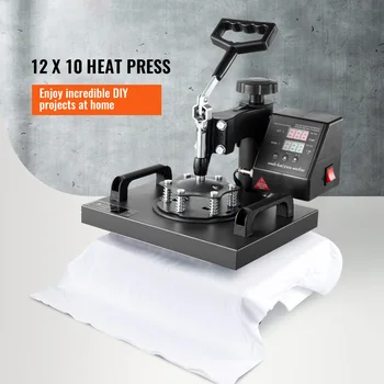 SucceBuy 12x10 In Dual Digital Heat Press Machine 650W Swing Away 360 Degree Rotation Transfer Sublimation Printing for T-Shirt 2