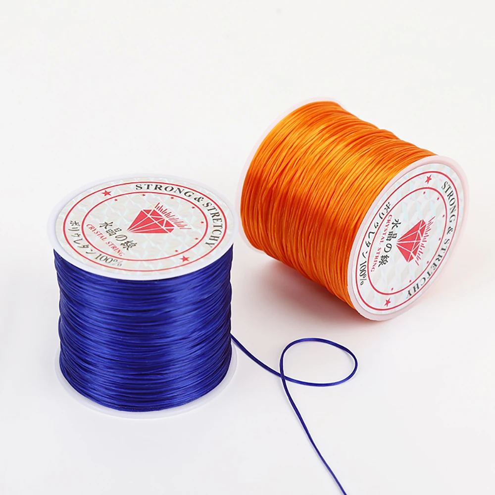 RG49 50m/Roll 0.8mm Colorful Strong Elastic Crystal Beading Cord for Jewelry Making DIY Bracelets Stretch Thread String Necklace nylon cord macrame cord silk cord satin cord faux suede cord waxed cord leather cord
