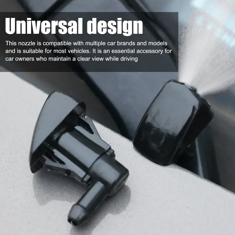 2Pcs Car Windshield Washer Nozzle – Dual Hole Spray Jets for Wiper Washer System, Fits Most Vehicles, Auto Glass Cleaner