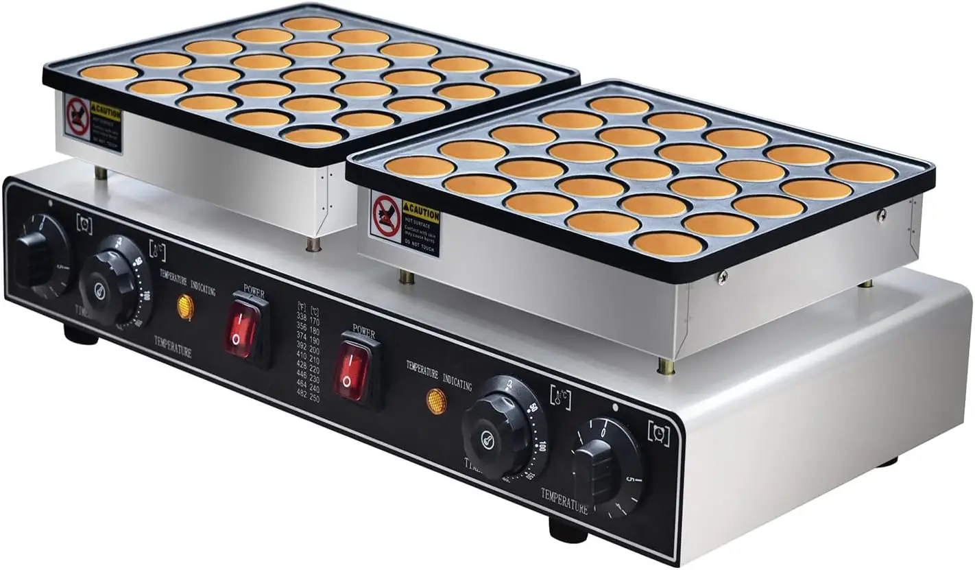 Dutch Pancake Baker, 50PCS 1900W Commercial Electric Nonstick Waffle Maker Machine ， 1.8 Inches Pancake Maker Machine Dutch Poff 2
