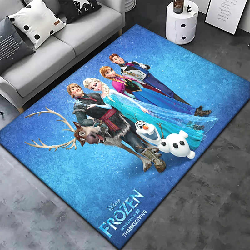 Disney Frozen Elsa Princess Carpet Rug for Living Room Bedroom Decoration Picnic Camp Kitchen Carpet Crawling Carpet Decoration