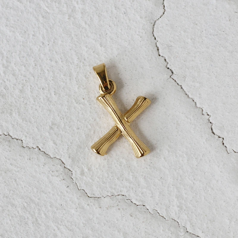 X initial charm necklace