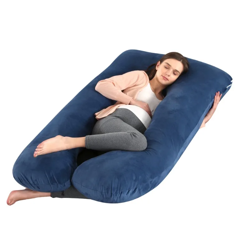 Pregnancy Pillow Pregnancy Body Pillow Multifunction Soft Crystal Velvet Side Lying Waist Support U-shaped Cushion Pregnant Women's Waist Pillow