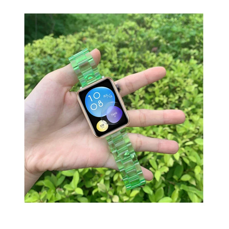 Elegant Transparent Resin Watch Band Strap with Connector