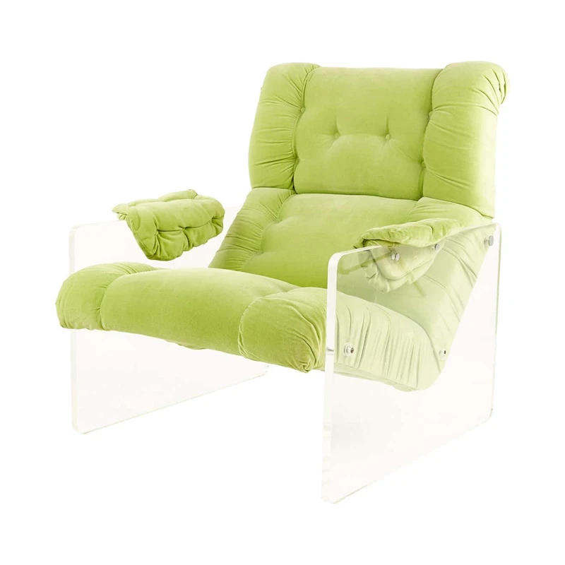 

Modern Minimalist Transparent Acrylic Lazy Sofa Minimalist Light Luxury Home Living Room Bedroom Fabric Lounge Chair Lounge