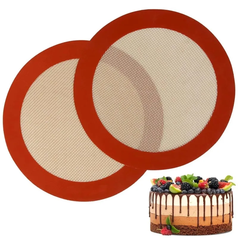 1/2PCS Circular silicone baking pad reusable and non stick oven pad suitable for air fryers and ovens