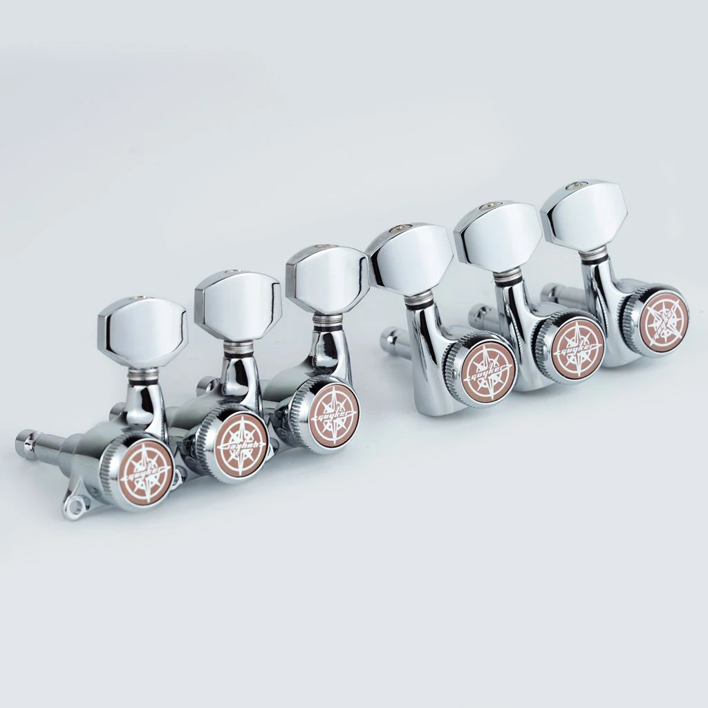 Premium Chrome Locking Guitar Tuners with Silver Tuning Pegs (Includes Packaging)