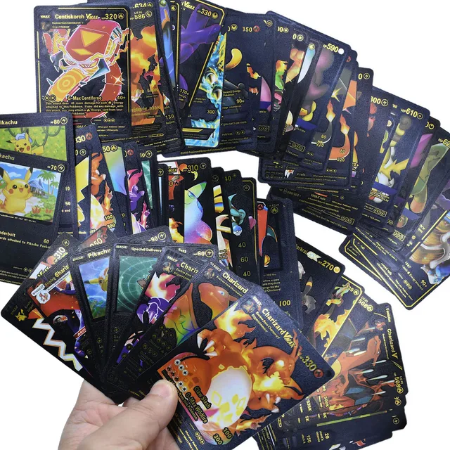 2022 New Pokemon Cards Metal Gold Vmax GX Energy Card Charizard Pikachu Rare Collection Battle Trainer Card Child Toys Gift 5